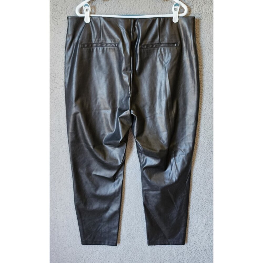 NEW Old Navy Women's Extra High-Rise‎ Skinny Faux Leather Pants Black Plus Sz 20 - Picture 10 of 16